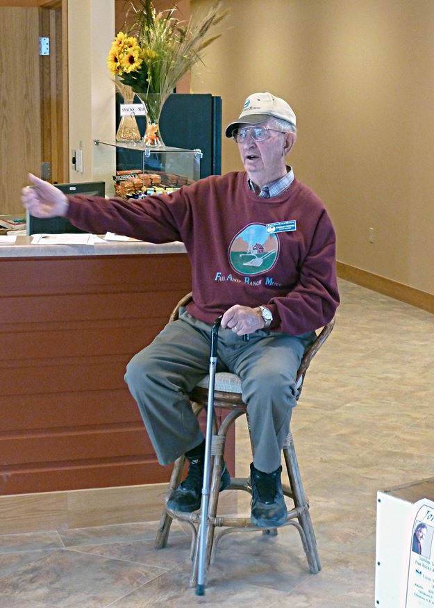 Charlie greeting visitors at a Farm And Ranch Museum event in 2011.